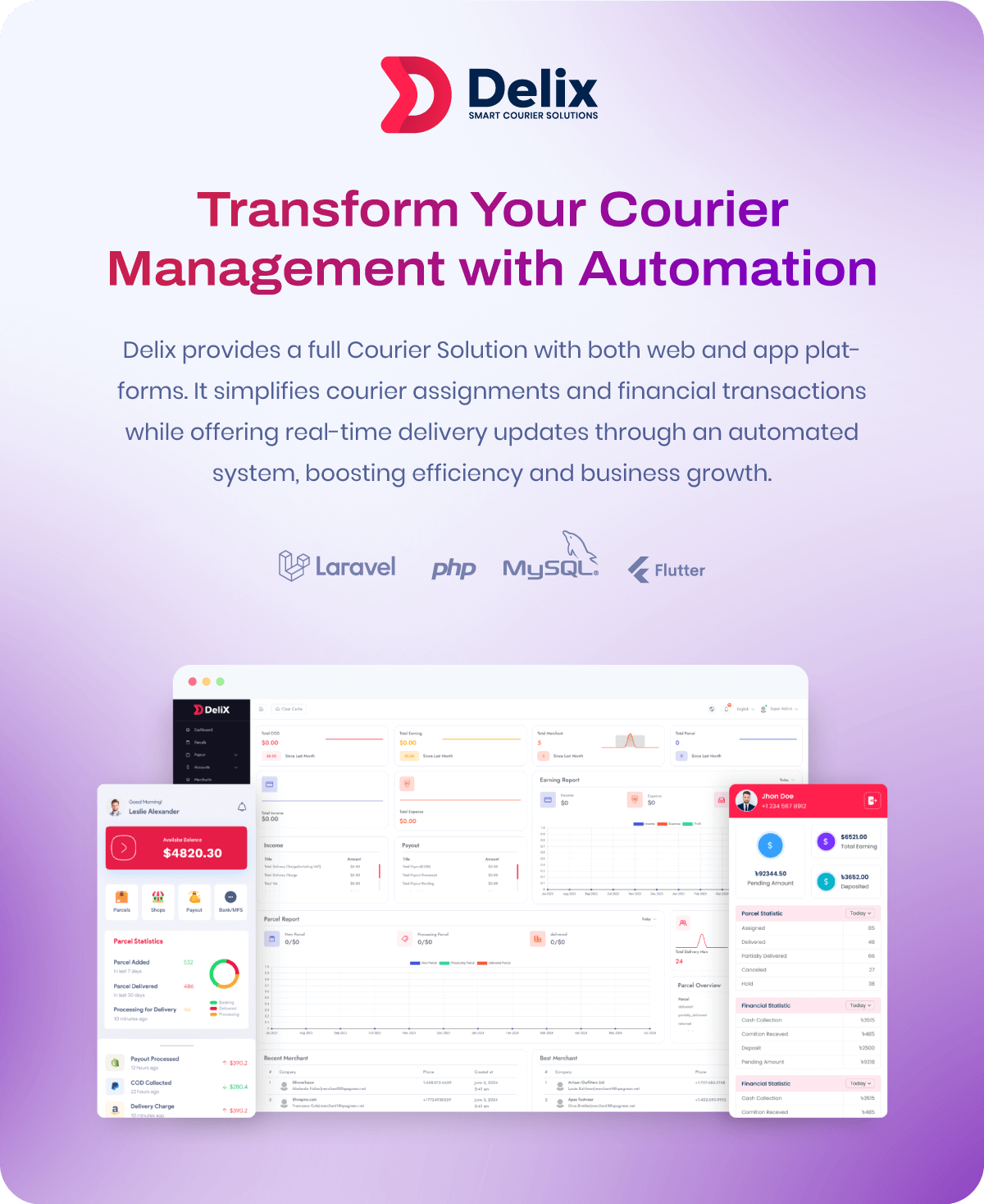 Delix Courier - Parcel Delivery and Courier Management System - 2