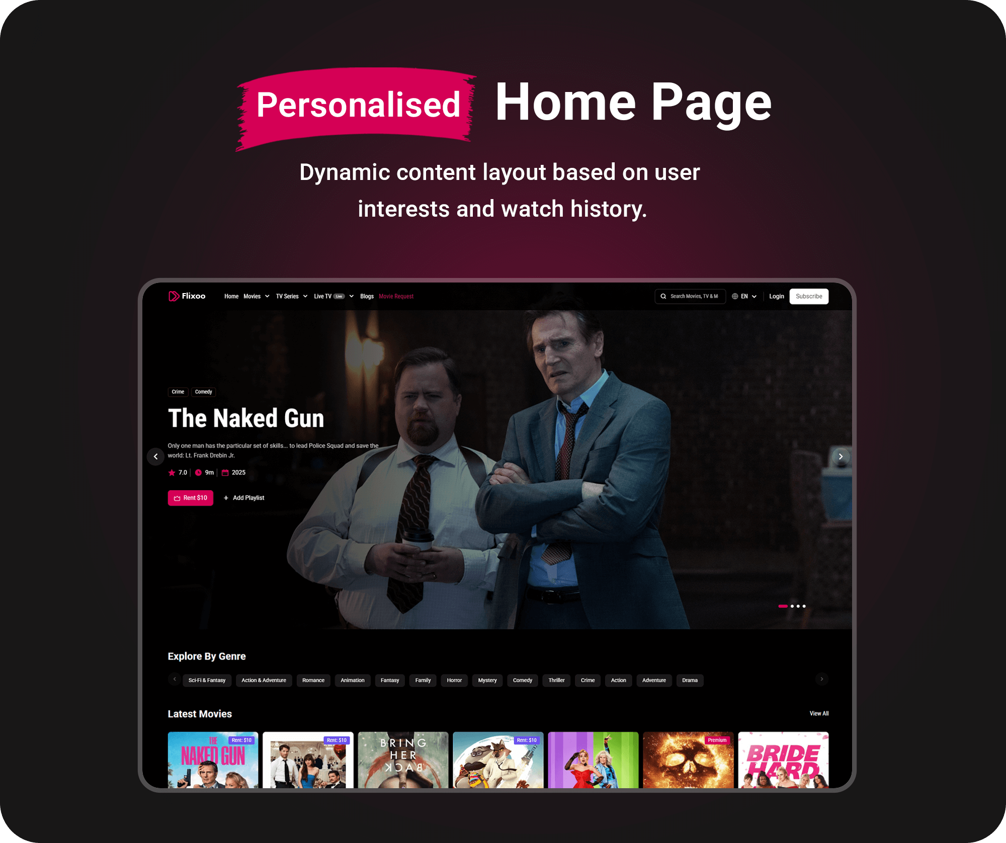 Flixoo Personalized Home Page