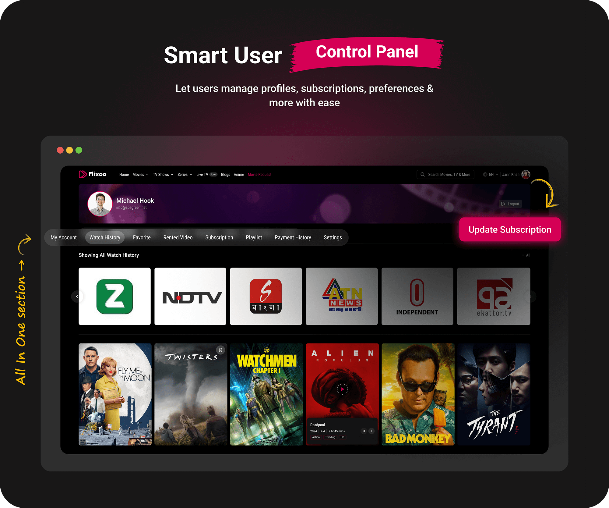 Flixoo Advanced User Dashboard