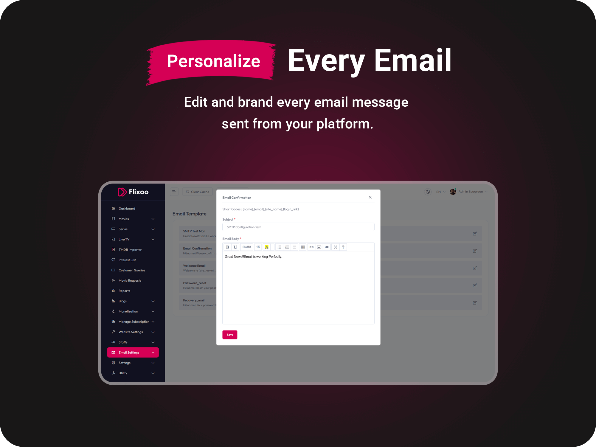 Flixoo Customizable Email Templates