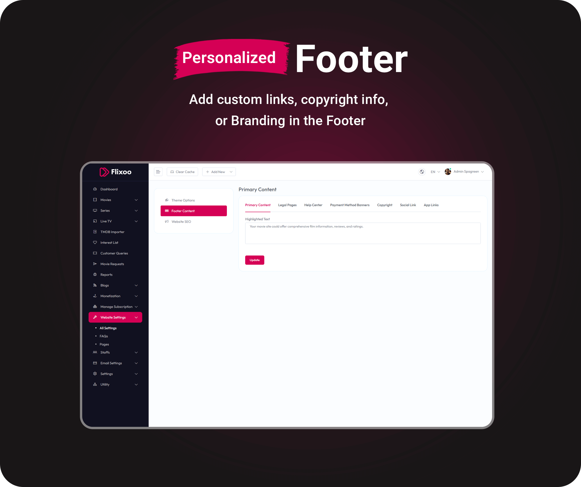 Flixoo Customizable Footer
