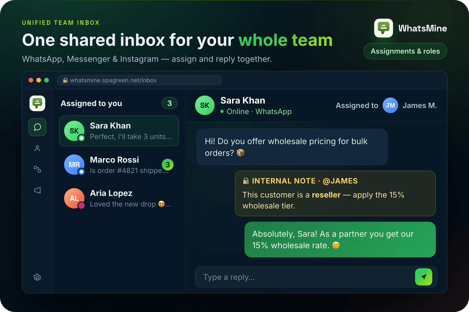 WhatsMine — AI Omnichannel Marketing, Automation & Chatbot SaaS (WhatsApp, Messenger, SMS & Email)