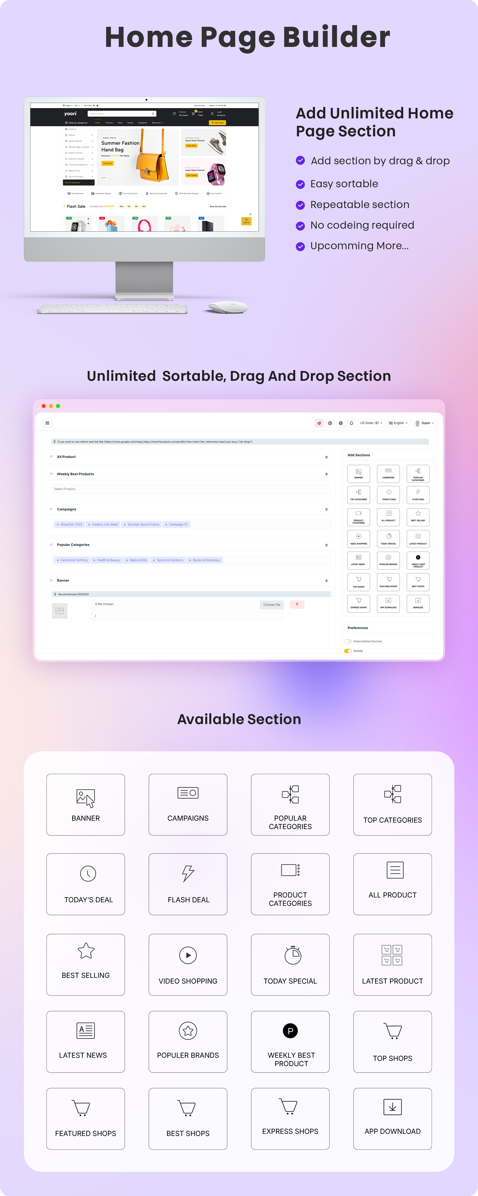 YOORI eCommerce | Single & Multi-Vendor PWA Marketplace CMS