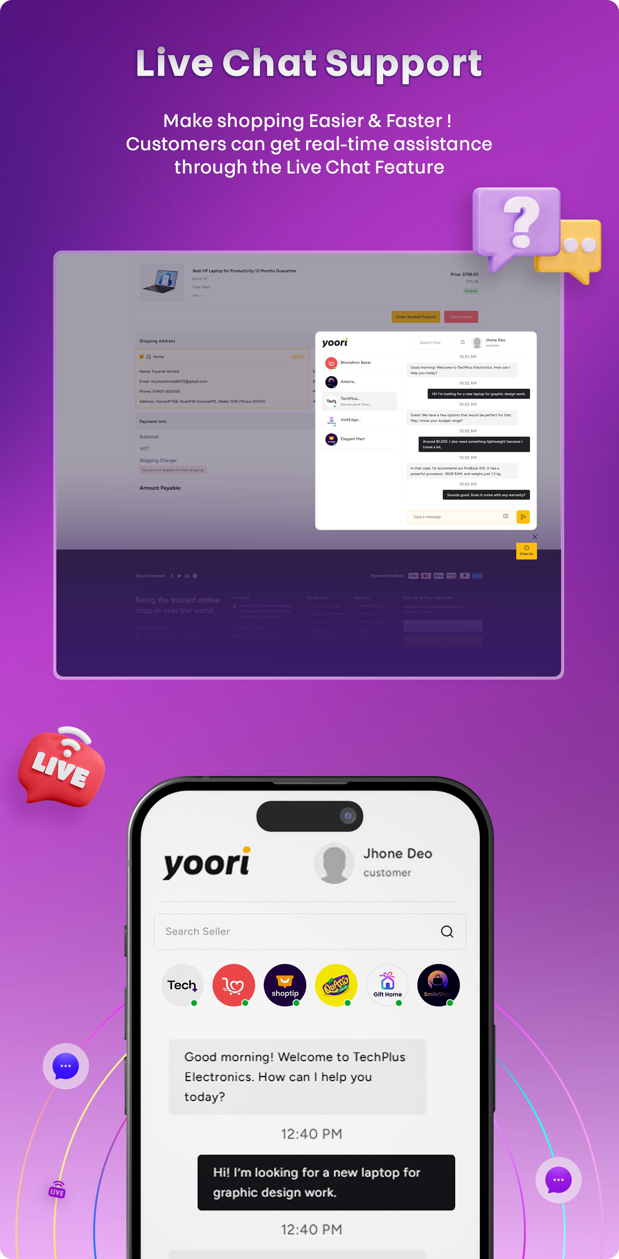 YOORI eCommerce | Single & Multi-Vendor PWA Marketplace CMS