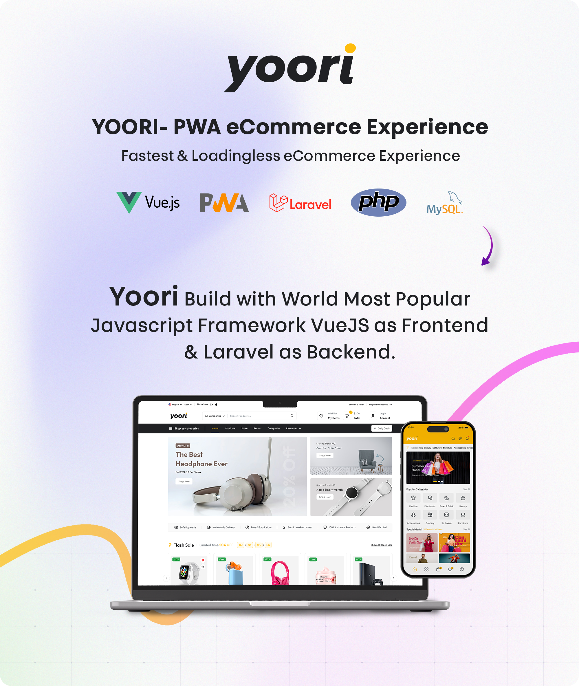 YOORI eCommerce | Single & Multi-Vendor PWA Marketplace CMS