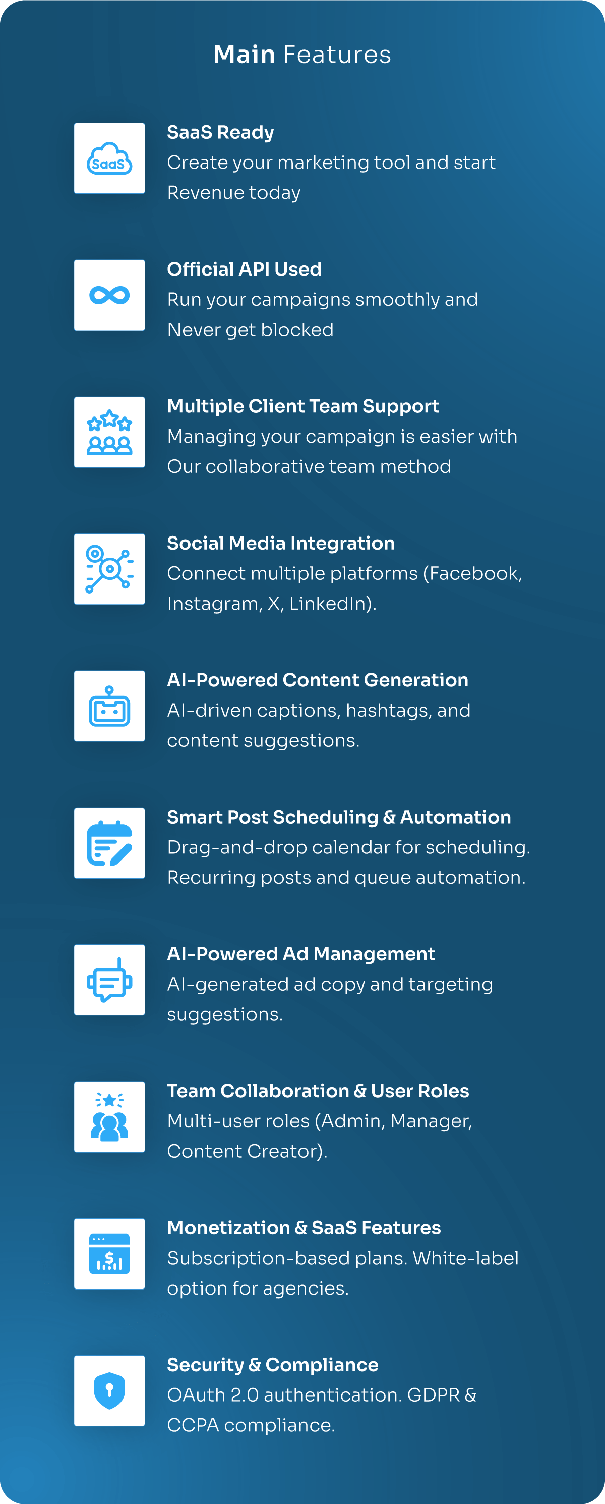 SocialVibe Main Features